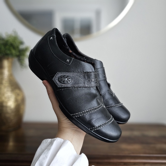 🖤 Aetrex Corrine Black Leather Mary Jane Comfort Shoes Women’s 11W Wide